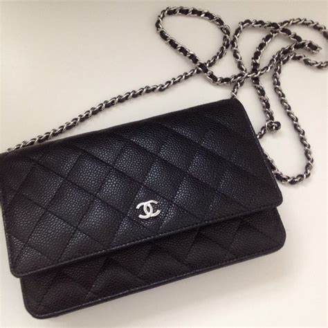 chanel small black wallet|Chanel small wallet on chain.